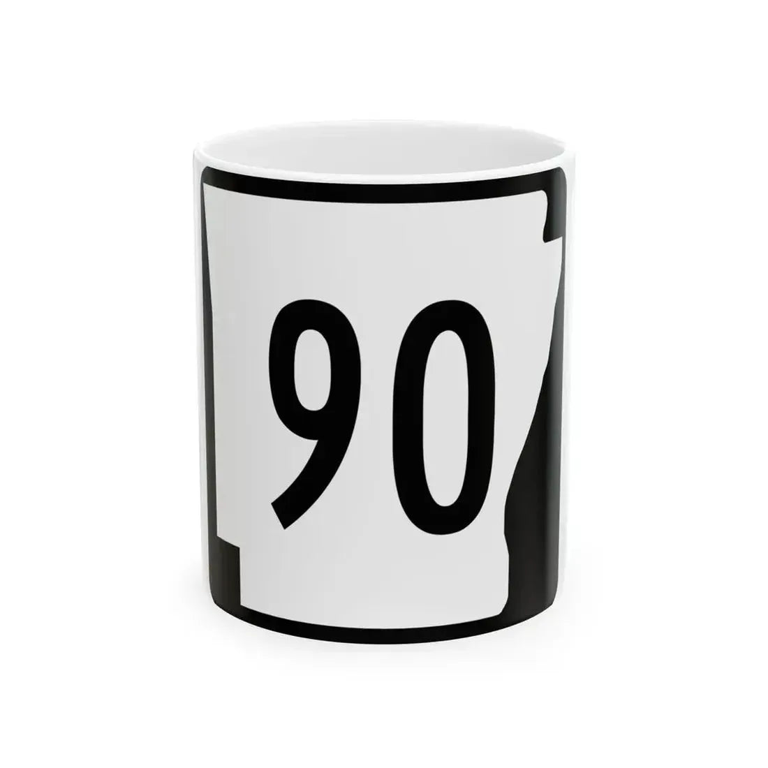 Arkansas 90 (Arkansas) (Road Sign) White Coffee Mug 11oz - Go Mug Yourself