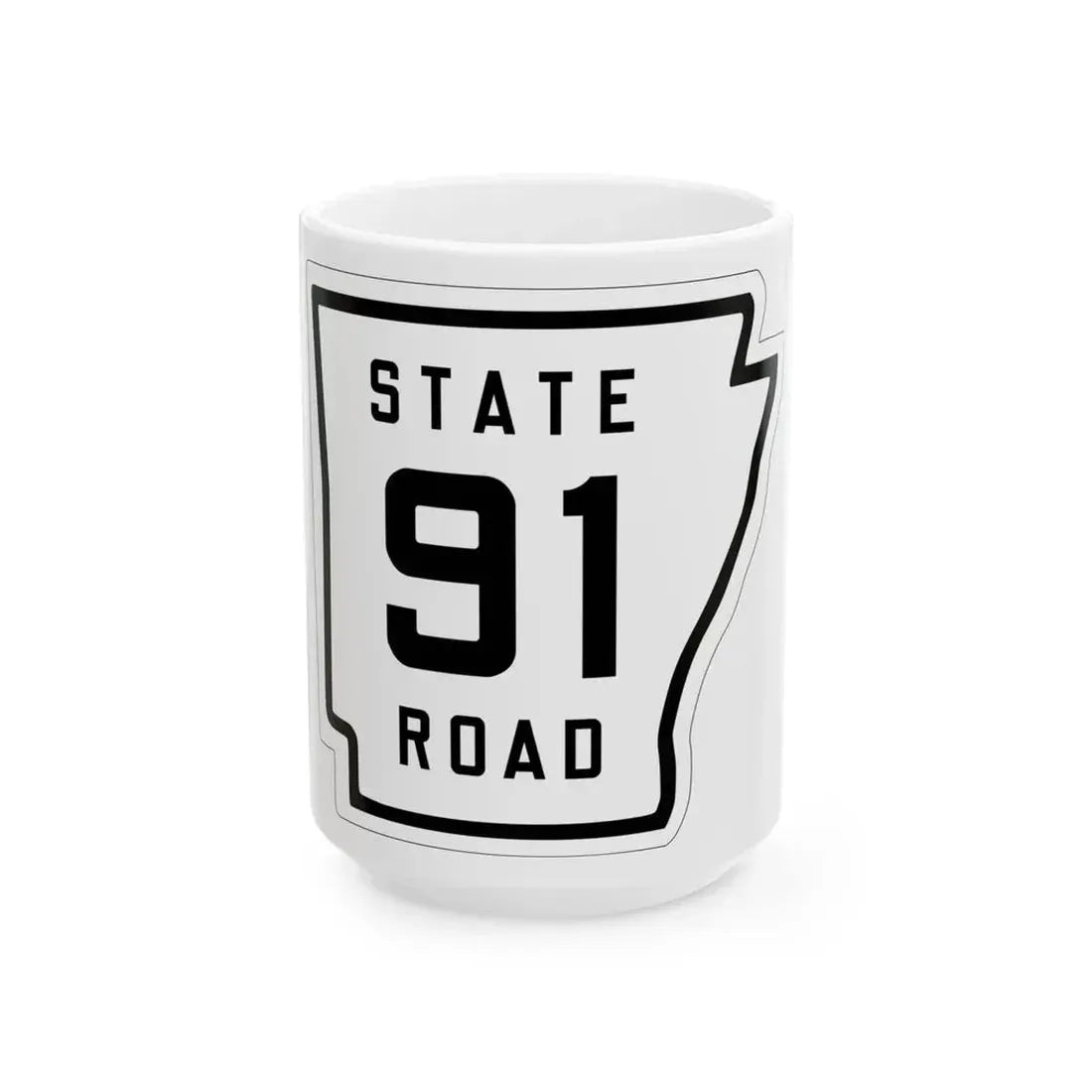 Arkansas 91 1926 (Arkansas) (Road Sign) White Coffee Mug 15oz - Go Mug Yourself