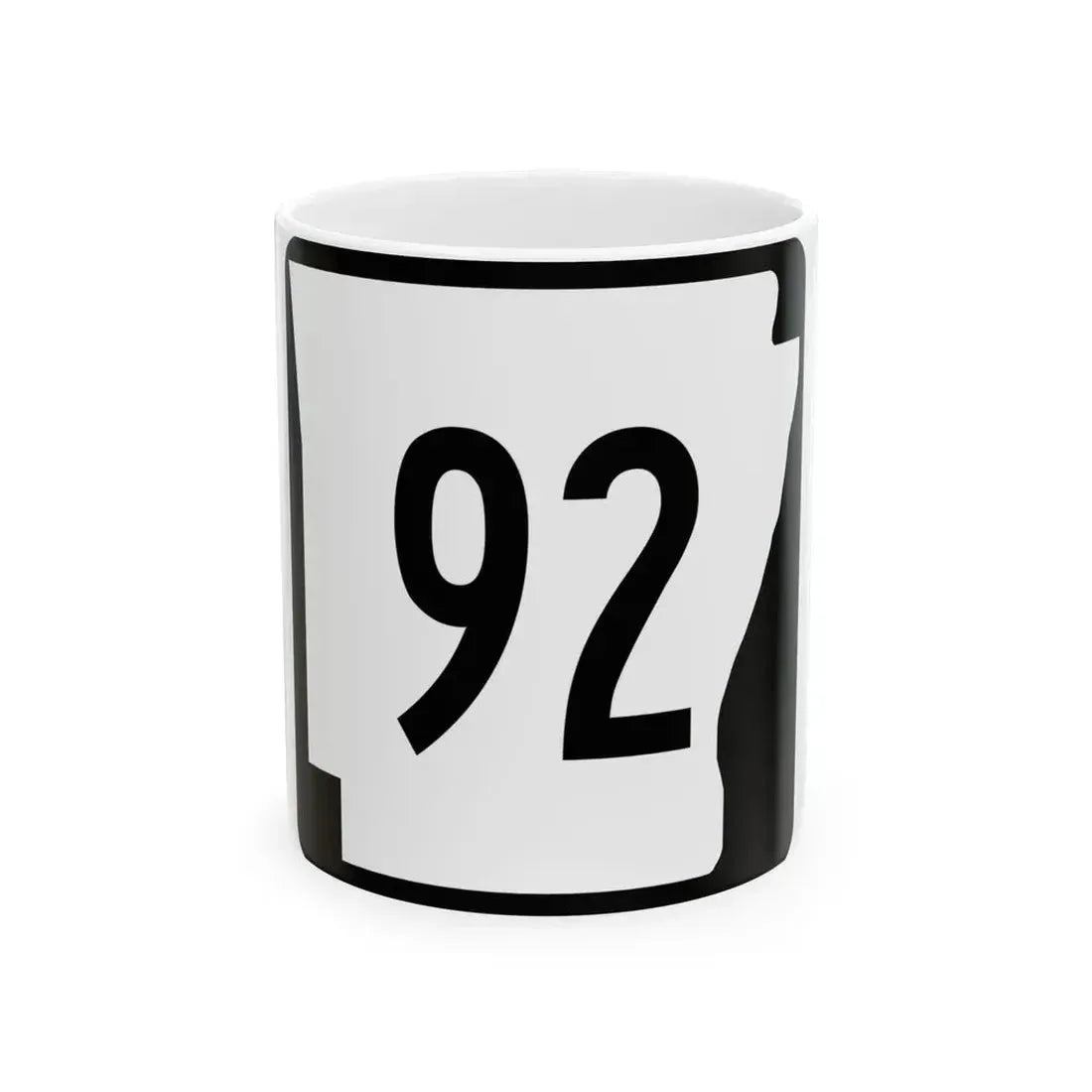 Arkansas 92 (Arkansas) (Road Sign) White Coffee Mug 11oz - Go Mug Yourself