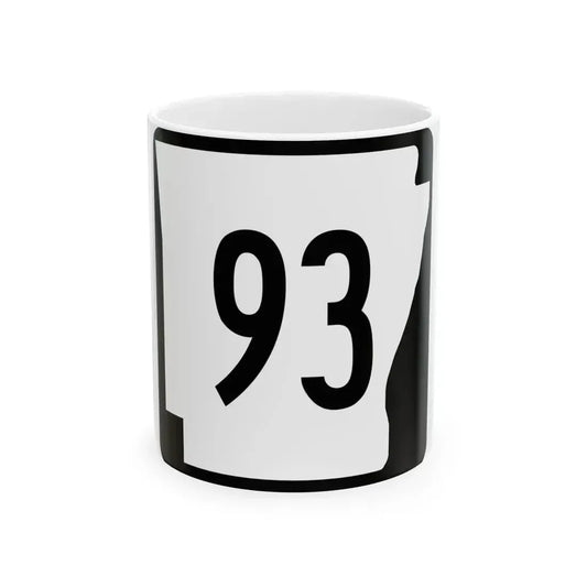 Arkansas 93 (Arkansas) (Road Sign) White Coffee Mug 11oz - Go Mug Yourself