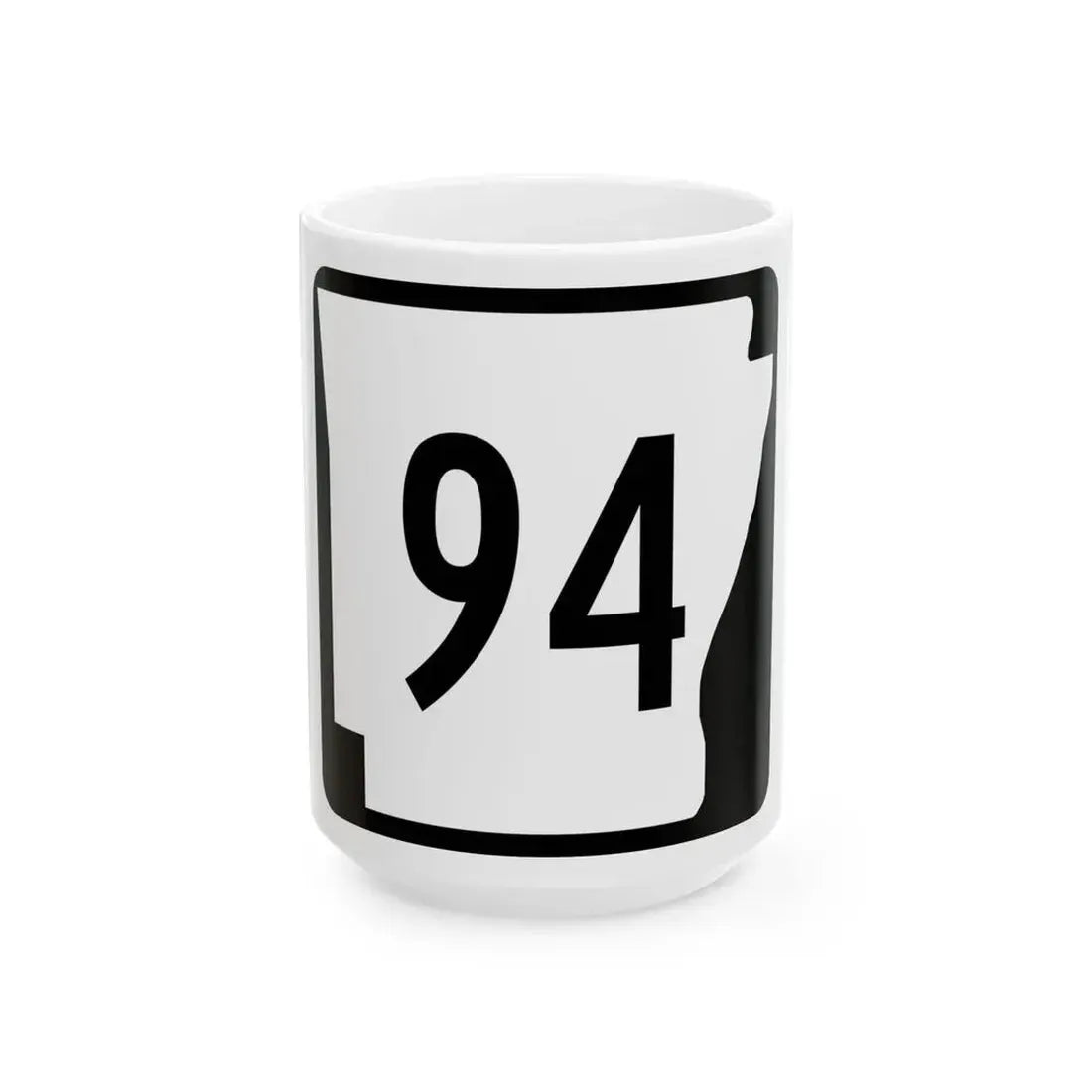 Arkansas 94 (Arkansas) (Road Sign) White Coffee Mug 15oz - Go Mug Yourself