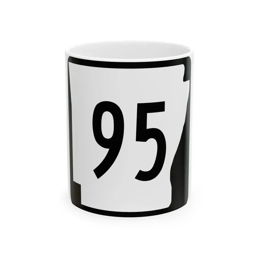 Arkansas 95 (Arkansas) (Road Sign) White Coffee Mug 11oz - Go Mug Yourself