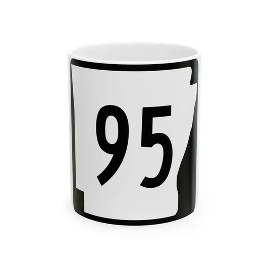 Arkansas 95 (Arkansas) (Road Sign) White Coffee Mug 11oz - Go Mug Yourself