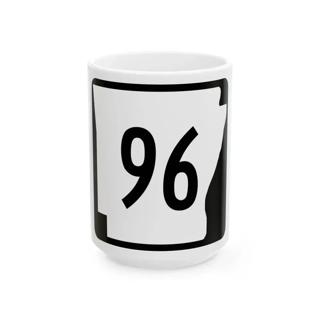Arkansas 96 (Arkansas) (Road Sign) White Coffee Mug - Go Mug Yourself