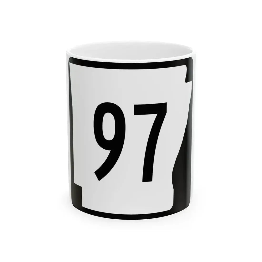 Arkansas 97 (Arkansas) (Road Sign) White Coffee Mug 11oz - Go Mug Yourself