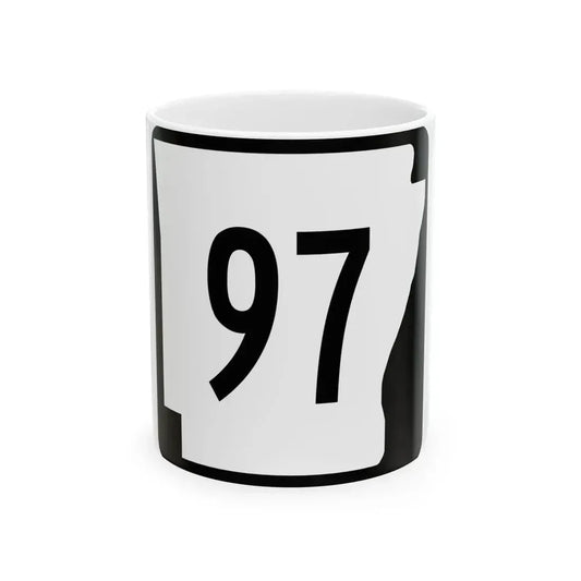 Arkansas 97 (Arkansas) (Road Sign) White Coffee Mug 11oz - Go Mug Yourself