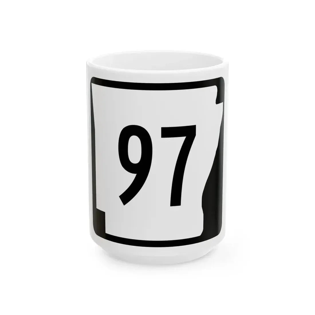 Arkansas 97 (Arkansas) (Road Sign) White Coffee Mug 15oz - Go Mug Yourself