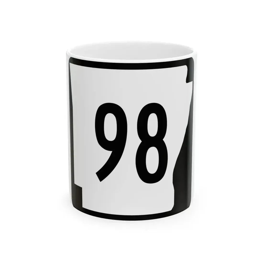 Arkansas 98 (Arkansas) (Road Sign) White Coffee Mug 11oz - Go Mug Yourself
