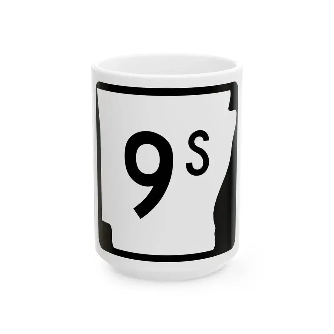Arkansas 9S (Arkansas) (Road Sign) White Coffee Mug - Go Mug Yourself