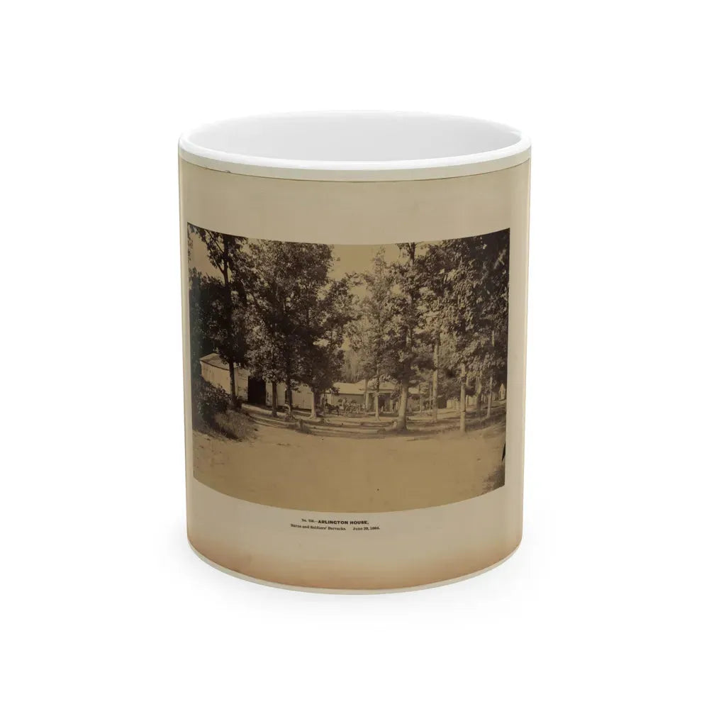 Arlington House, Barns And Soldiers' Barracks, June 29, 1864 (U.S. Civil War) White Coffee Mug 11oz - Go Mug Yourself