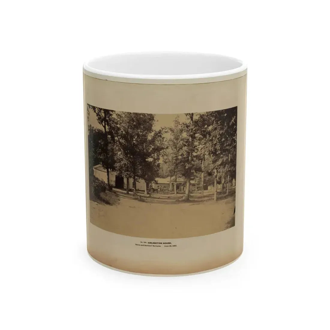 Arlington House, Barns And Soldiers' Barracks, June 29, 1864 (U.S. Civil War) White Coffee Mug 11oz - Go Mug Yourself