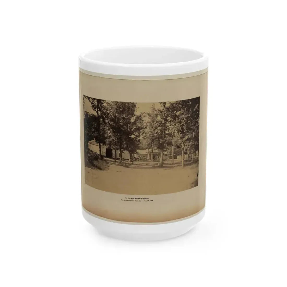 Arlington House, Barns And Soldiers' Barracks, June 29, 1864 (U.S. Civil War) White Coffee Mug 15oz - Go Mug Yourself