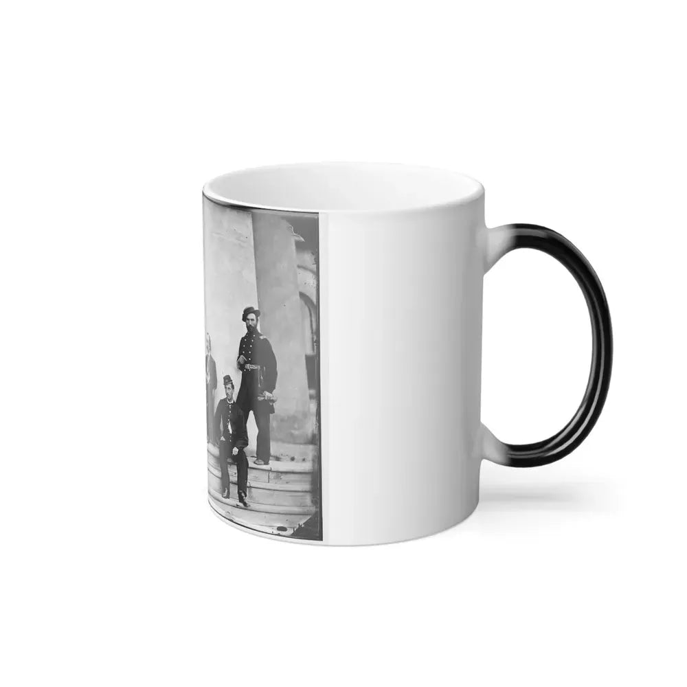 Arlington, Va. Brig. Gen. Gustavus A. Derussey (Third From Left) and Staff on Portico of Arlington House (U.S. Civil War) Color Changing Coffee Mug 11oz - Go Mug Yourself