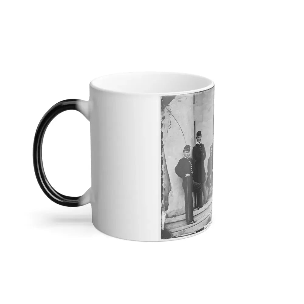 Arlington, Va. Brig. Gen. Gustavus A. Derussey (Third From Left) and Staff on Portico of Arlington House (U.S. Civil War) Color Changing Coffee Mug 11oz - Go Mug Yourself