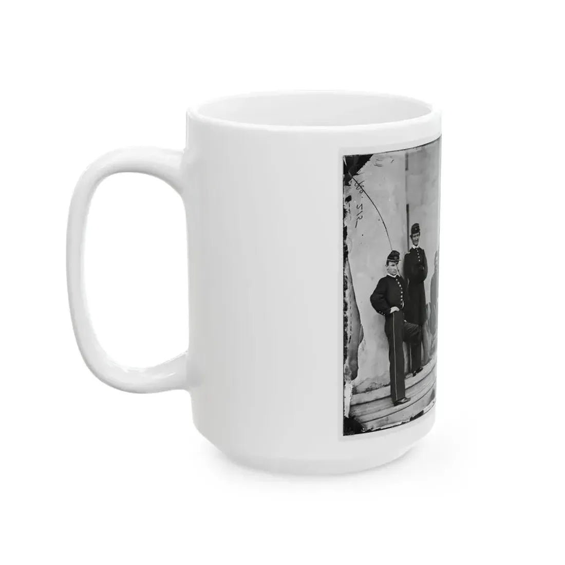 Arlington, Va. Brig. Gen. Gustavus A. Derussey (Third From Left) And Staff On Portico Of Arlington House (U.S. Civil War) White Coffee Mug - Go Mug Yourself