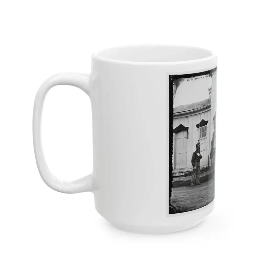 Arlington, Va. Capt. Nevins And Officers In Front Of Headquarters, Fort Whipple; Mourning Crepe Drawn Over Doors And Windows (U.S. Civil War) White Coffee Mug - Go Mug Yourself