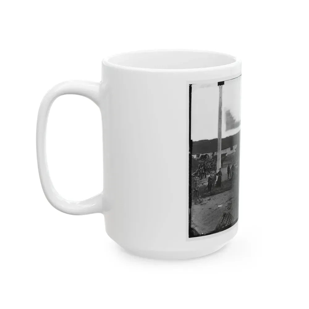 Arlington, Va. Interior View Of Fort C.F. Smith, With Gun Crew Of Company L, 2d New York Artillery (U.S. Civil War) White Coffee Mug - Go Mug Yourself