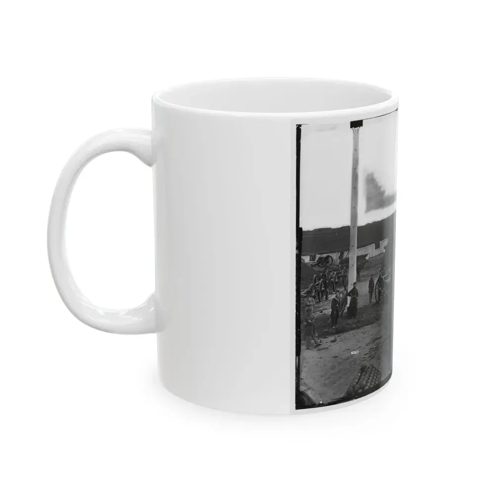 Arlington, Va. Interior View Of Fort C.F. Smith, With Gun Crew Of Company L, 2d New York Artillery (U.S. Civil War) White Coffee Mug - Go Mug Yourself