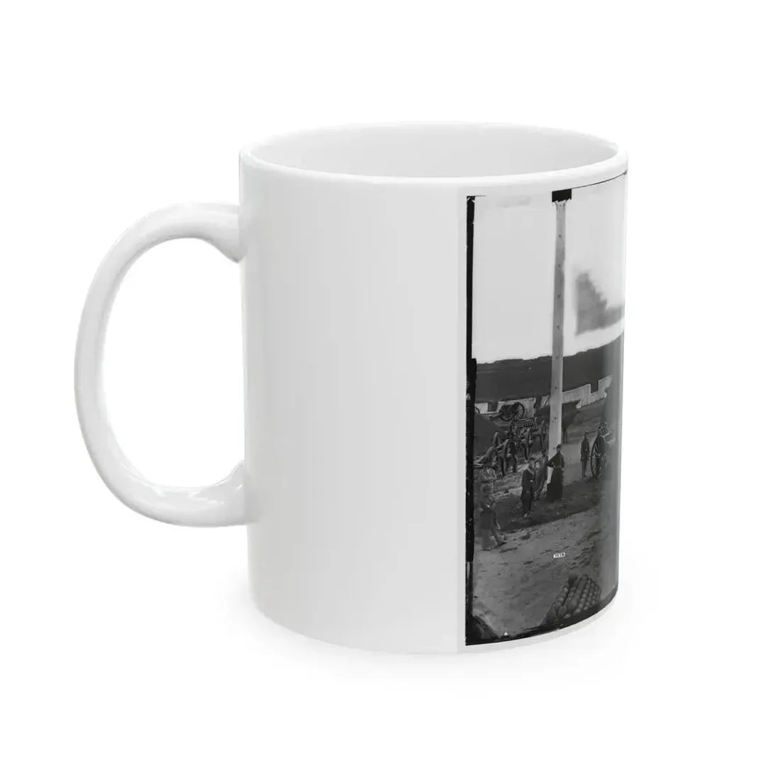 Arlington, Va. Interior View Of Fort C.F. Smith, With Gun Crew Of Company L, 2d New York Artillery (U.S. Civil War) White Coffee Mug - Go Mug Yourself