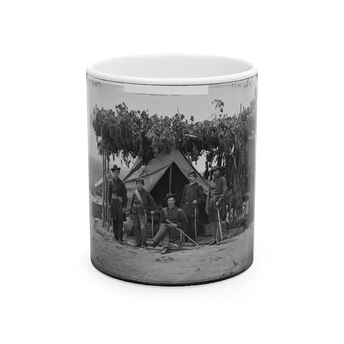 Arlington, Va. Officers Of Company F, 2d New York Artillery At Fort C.F. Smith (U.S. Civil War) White Coffee Mug 11oz - Go Mug Yourself