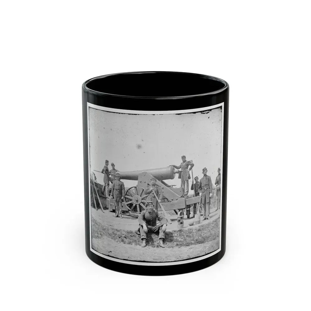Arlington, Va. Soldiers With 24-Pdr. Siege Gun On Wooden Barbette Carriage At Fort Corcoran (U.S. Civil War) Black Coffee Mug 11oz - Go Mug Yourself