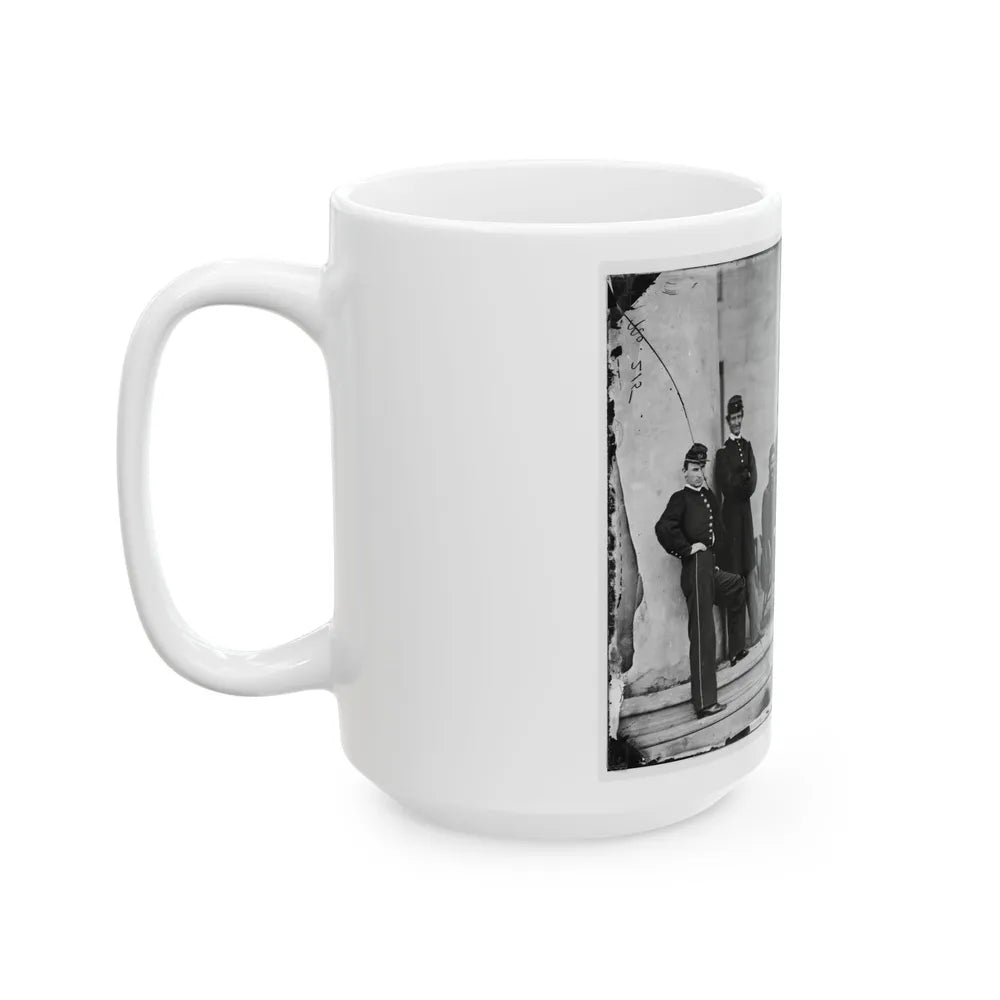Arlington, Va. Brig. Gen. Gustavus A. Derussey (Third From Left) And Staff On Portico Of Arlington House (U.S. Civil War) White Coffee Mug-Go Mug Yourself