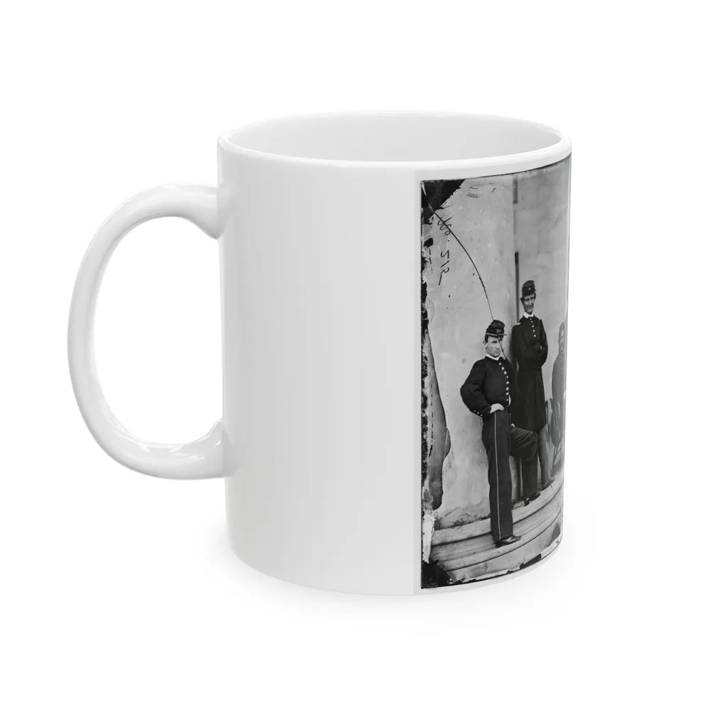 Arlington, Va. Brig. Gen. Gustavus A. Derussey (Third From Left) And Staff On Portico Of Arlington House (U.S. Civil War) White Coffee Mug-Go Mug Yourself