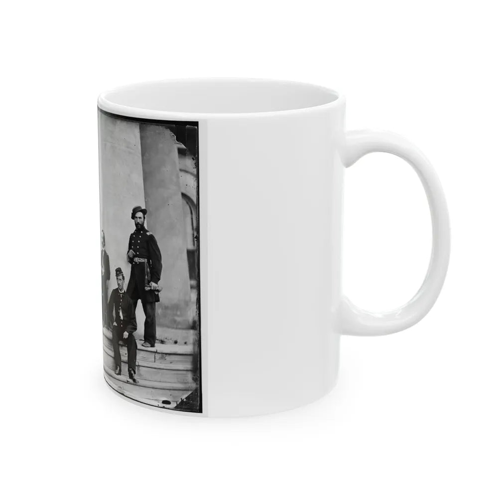 Arlington, Va. Brig. Gen. Gustavus A. Derussey (Third From Left) And Staff On Portico Of Arlington House (U.S. Civil War) White Coffee Mug-Go Mug Yourself