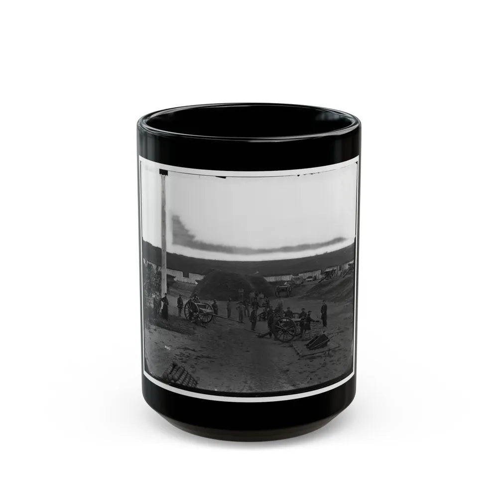 Arlington, Va. Interior View Of Fort C.F. Smith, With Gun Crew Of Company L, 2d New York Artillery (U.S. Civil War) Black Coffee Mug-15oz-Go Mug Yourself