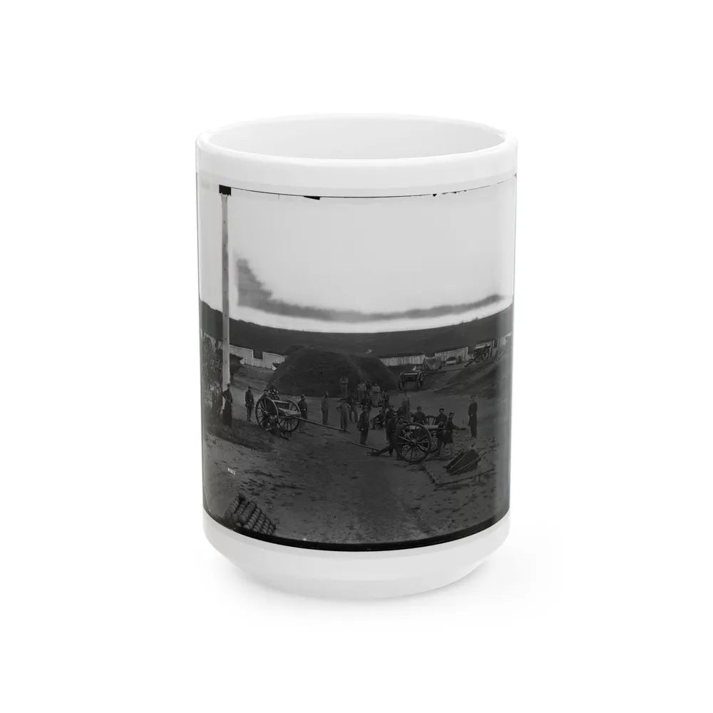 Arlington, Va. Interior View Of Fort C.F. Smith, With Gun Crew Of Company L, 2d New York Artillery (U.S. Civil War) White Coffee Mug-15oz-Go Mug Yourself