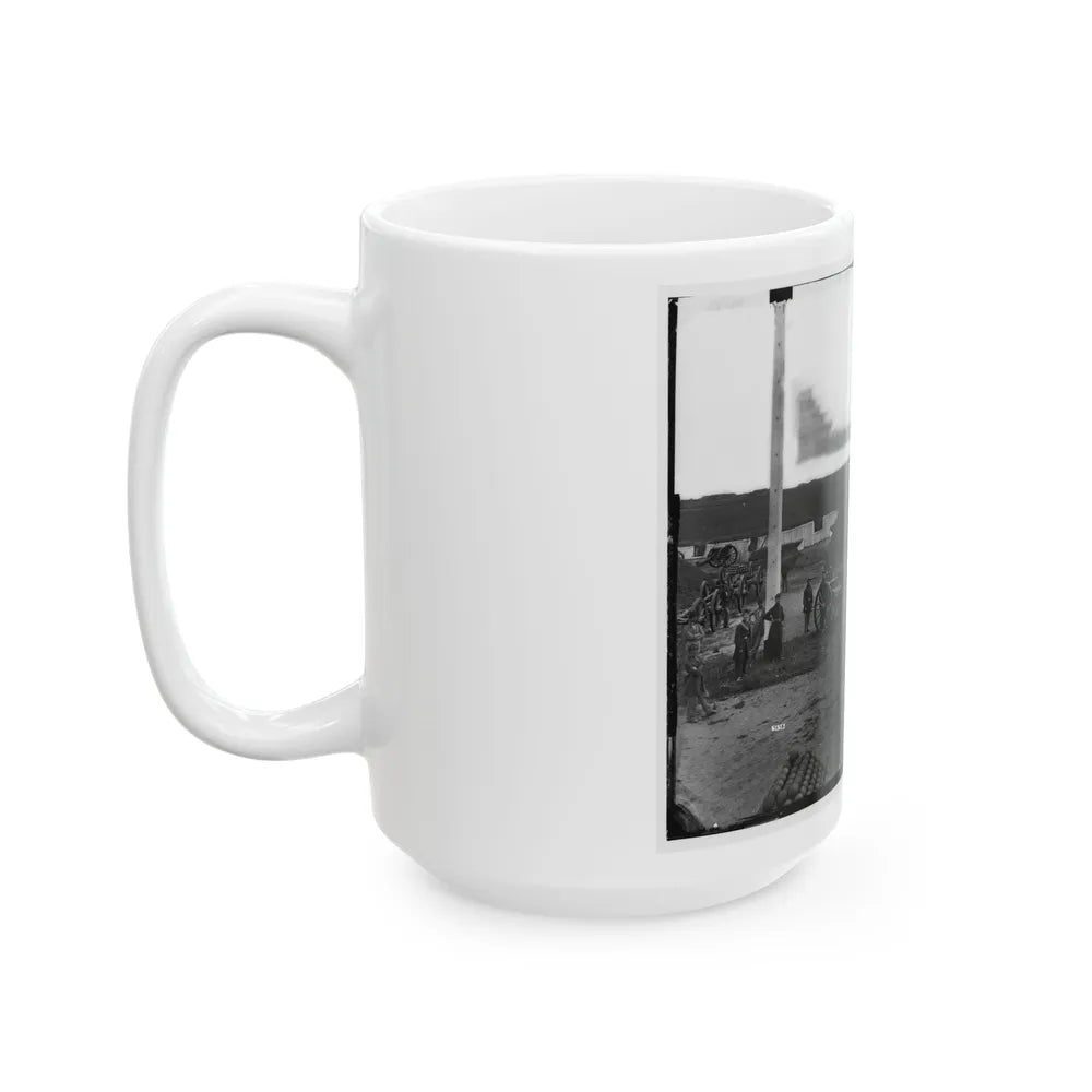 Arlington, Va. Interior View Of Fort C.F. Smith, With Gun Crew Of Company L, 2d New York Artillery (U.S. Civil War) White Coffee Mug-Go Mug Yourself