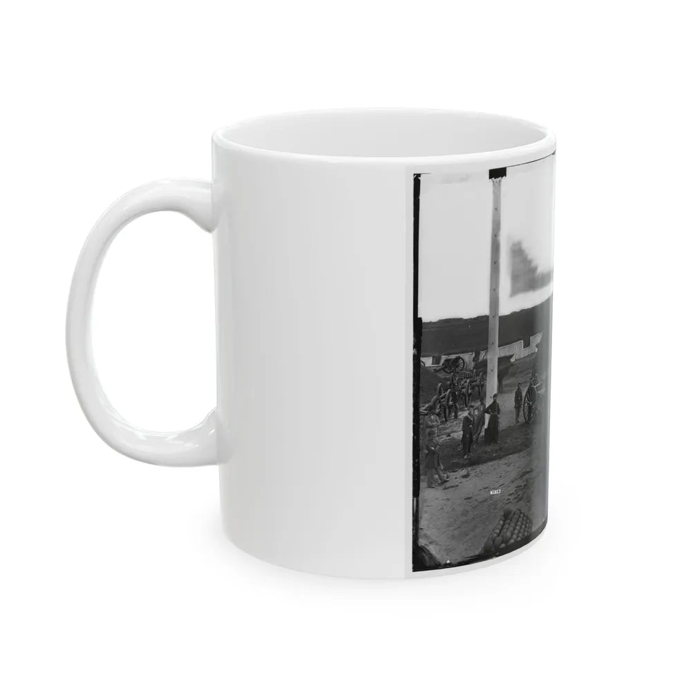 Arlington, Va. Interior View Of Fort C.F. Smith, With Gun Crew Of Company L, 2d New York Artillery (U.S. Civil War) White Coffee Mug-Go Mug Yourself