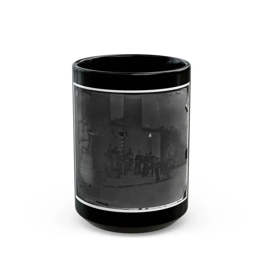 Arlington, Virginia. Gen. Samuel P. Heintzleman And Staff On Portico Of Arlington House (U.S. Civil War) Black Coffee Mug 15oz - Go Mug Yourself
