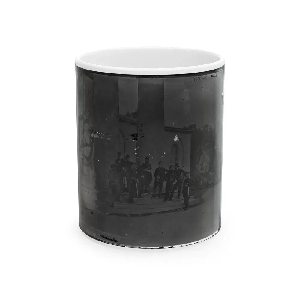 Arlington, Virginia. Gen. Samuel P. Heintzleman And Staff On Portico Of Arlington House (U.S. Civil War) White Coffee Mug 11oz - Go Mug Yourself