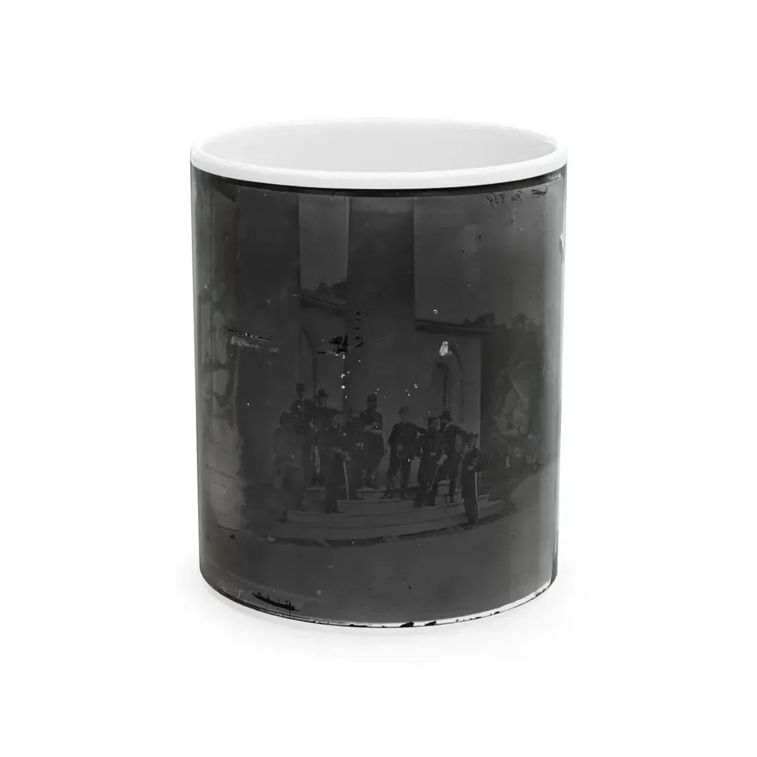Arlington, Virginia. Gen. Samuel P. Heintzleman And Staff On Portico Of Arlington House (U.S. Civil War) White Coffee Mug 11oz - Go Mug Yourself