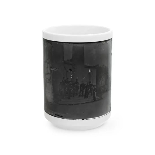 Arlington, Virginia. Gen. Samuel P. Heintzleman And Staff On Portico Of Arlington House (U.S. Civil War) White Coffee Mug 15oz - Go Mug Yourself
