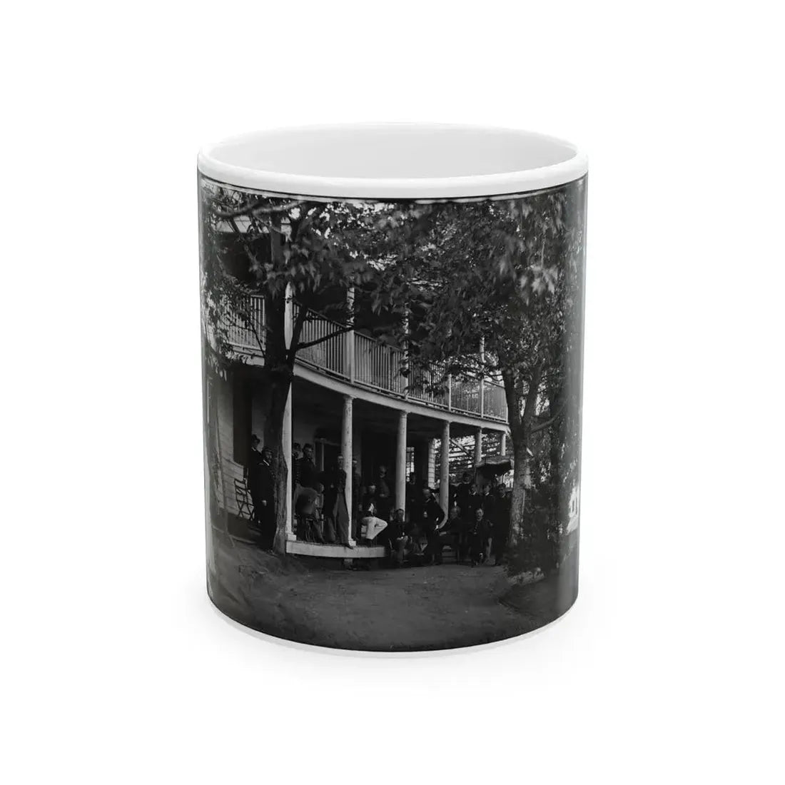 Arlington, Virginia. Officers Of 2d New York Heavy Artillery, At Fort C.F. Smith (U.S. Civil War) White Coffee Mug 11oz - Go Mug Yourself