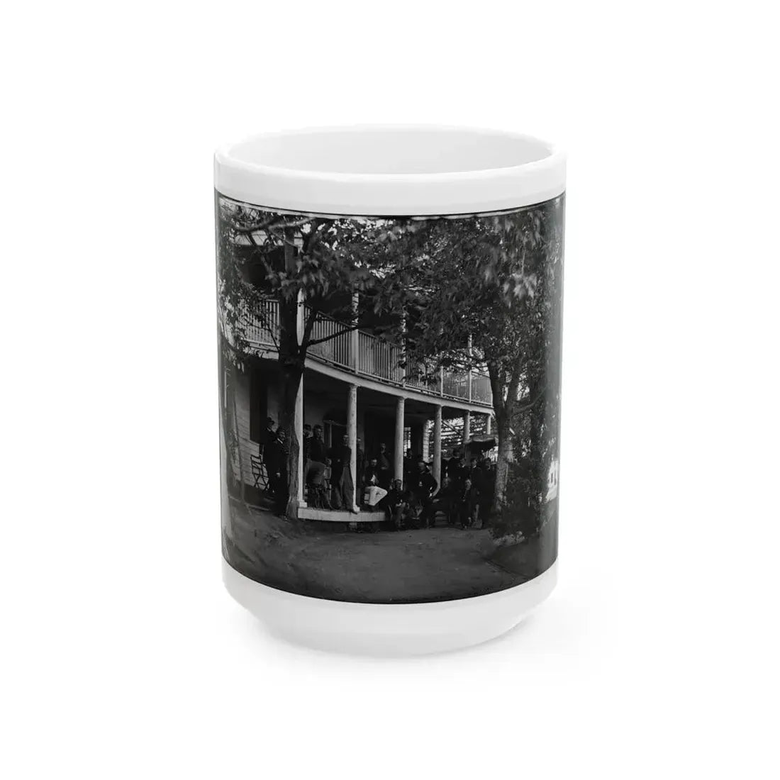 Arlington, Virginia. Officers Of 2d New York Heavy Artillery, At Fort C.F. Smith (U.S. Civil War) White Coffee Mug 15oz - Go Mug Yourself