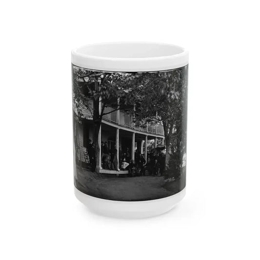 Arlington, Virginia. Officers Of 2d New York Heavy Artillery, At Fort C.F. Smith (U.S. Civil War) White Coffee Mug 15oz - Go Mug Yourself