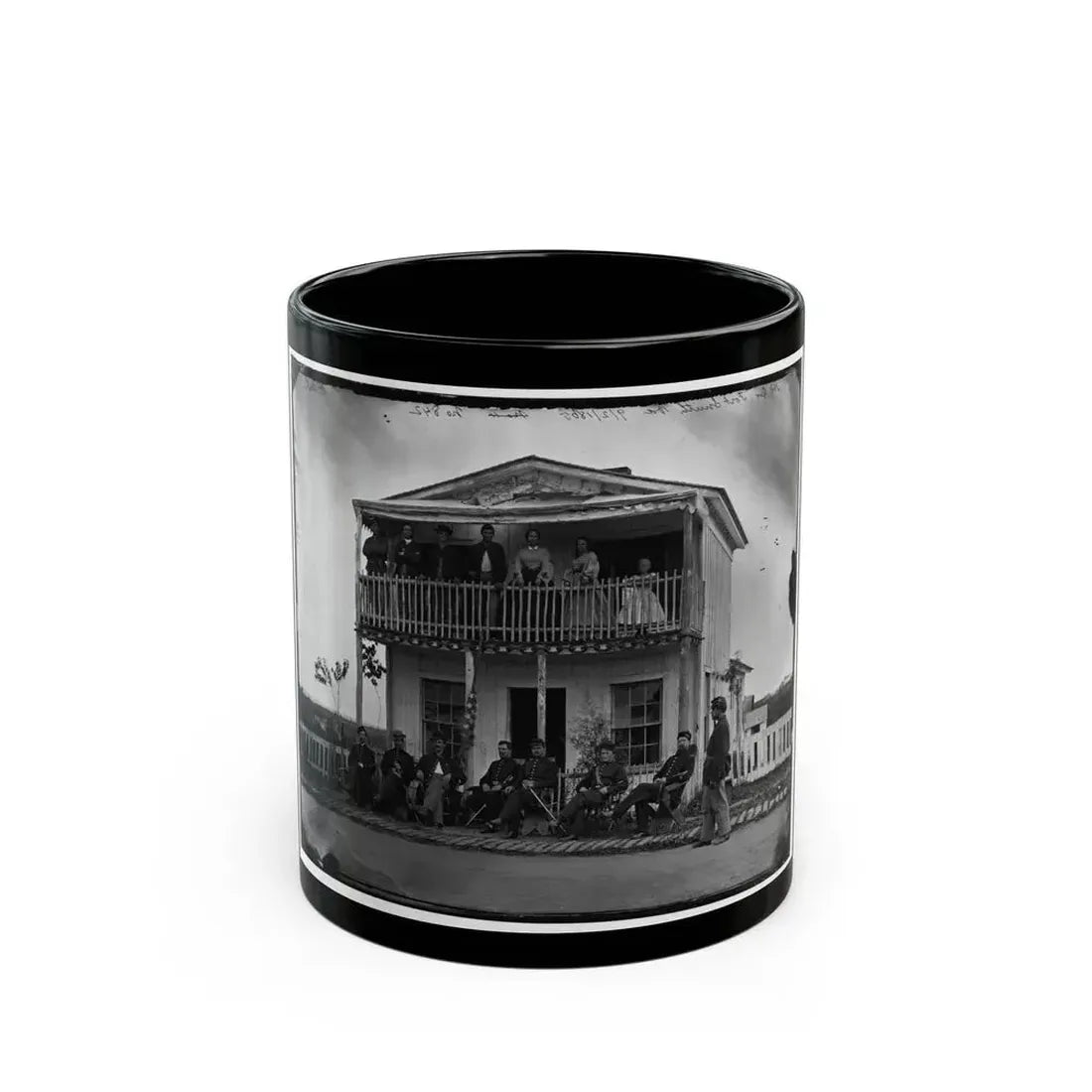 Arlington, Virginia. Officers Of Companies K & L, 2d New York Heavy Artillery At Fort C.F. Smith (U.S. Civil War) Black Coffee Mug 11oz - Go Mug Yourself