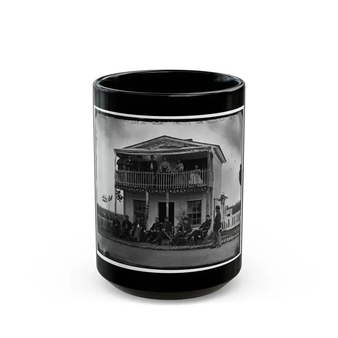 Arlington, Virginia. Officers Of Companies K & L, 2d New York Heavy Artillery At Fort C.F. Smith (U.S. Civil War) Black Coffee Mug 15oz - Go Mug Yourself