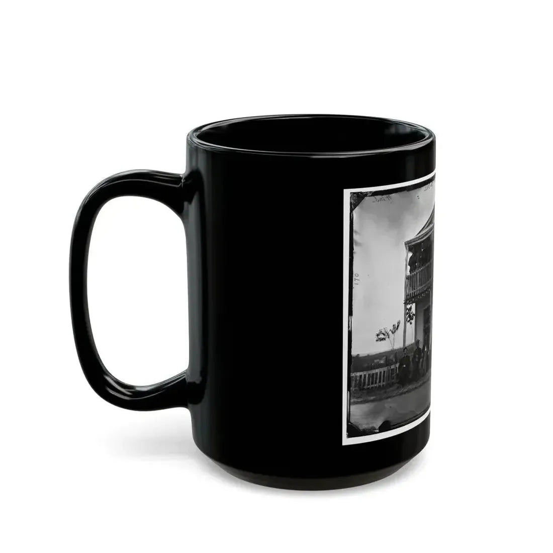 Arlington, Virginia. Officers Of Companies K & L, 2d New York Heavy Artillery At Fort C.F. Smith (U.S. Civil War) Black Coffee Mug - Go Mug Yourself