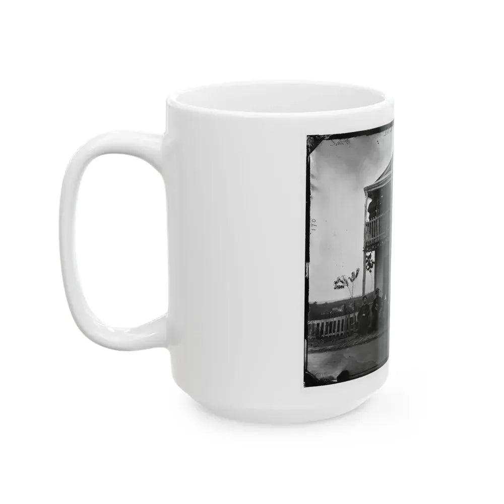 Arlington, Virginia. Officers Of Companies K & L, 2d New York Heavy Artillery At Fort C.F. Smith (U.S. Civil War) White Coffee Mug - Go Mug Yourself