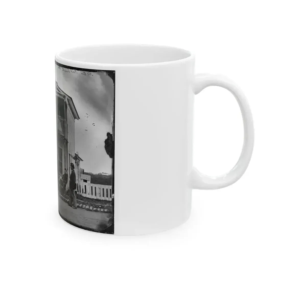 Arlington, Virginia. Officers Of Companies K & L, 2d New York Heavy Artillery At Fort C.F. Smith (U.S. Civil War) White Coffee Mug - Go Mug Yourself