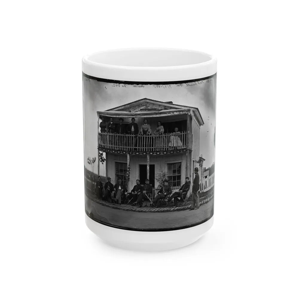 Arlington, Virginia. Officers Of Companies K & L, 2d New York Heavy Artillery At Fort C.F. Smith (U.S. Civil War) White Coffee Mug-15oz-Go Mug Yourself