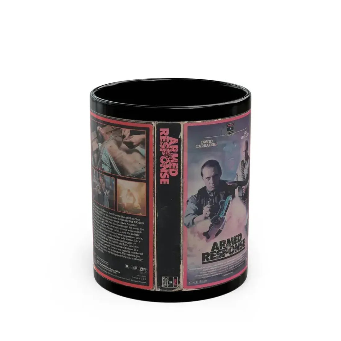 ARMED RESPONSE (VHS COVER) - Black Coffee Mug 11oz - Go Mug Yourself