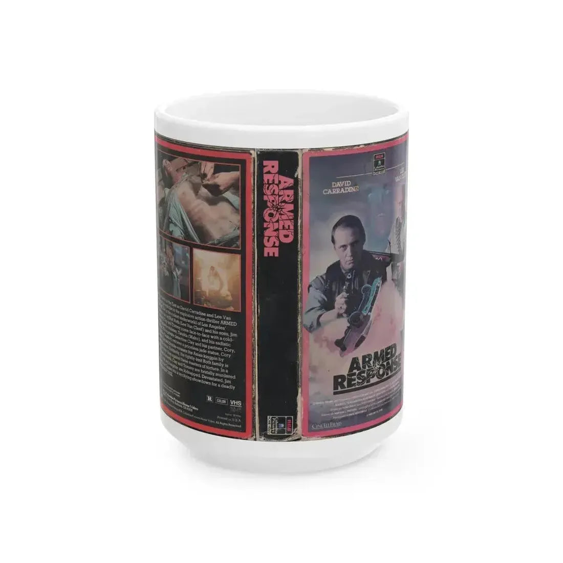 ARMED RESPONSE (VHS COVER) - White Coffee Mug 15oz - Go Mug Yourself