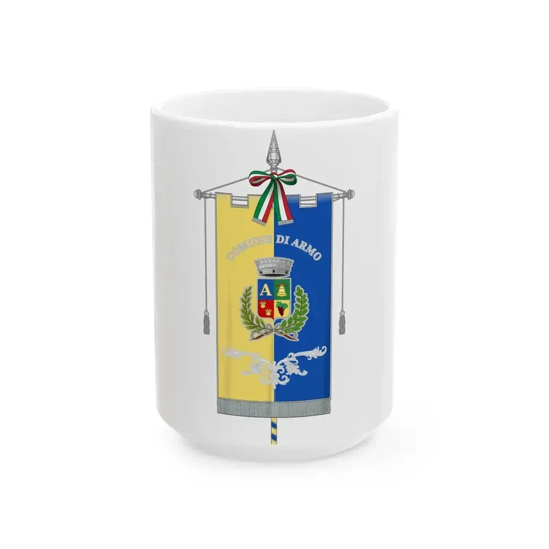 Armo Italia-Gonfalone (Italy) White Coffee Mug 15oz - Go Mug Yourself