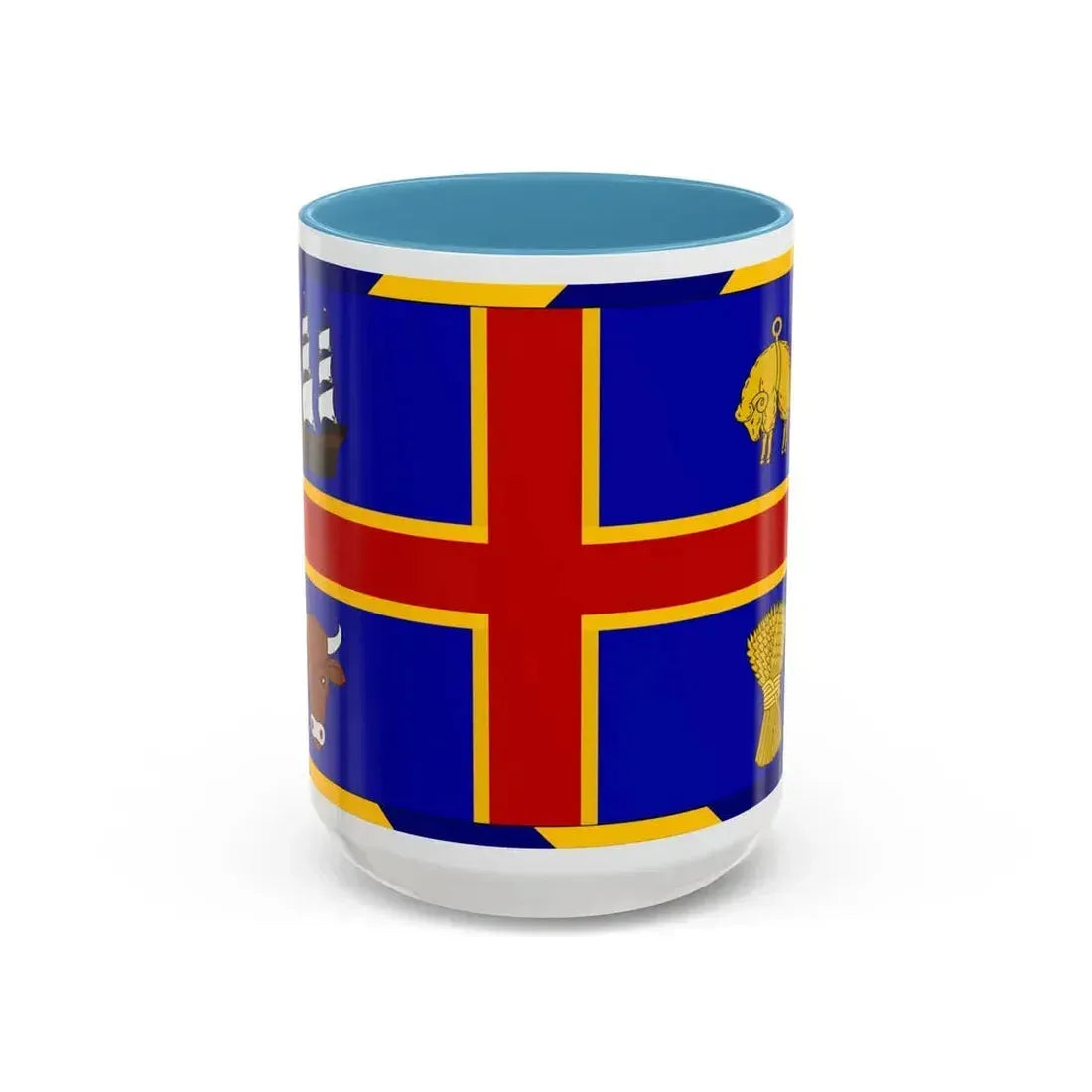 Armorial Flag of the City of Adelaide Australia - Accent Coffee Mug 15oz Light Blue - Go Mug Yourself