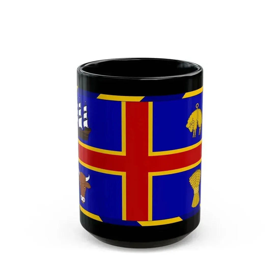 Armorial Flag of the City of Adelaide Australia - Black Coffee Mug 15oz - Go Mug Yourself